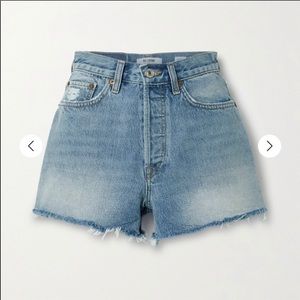 RE/DONE 70’s High Rise Frayed Denim Jean S…
